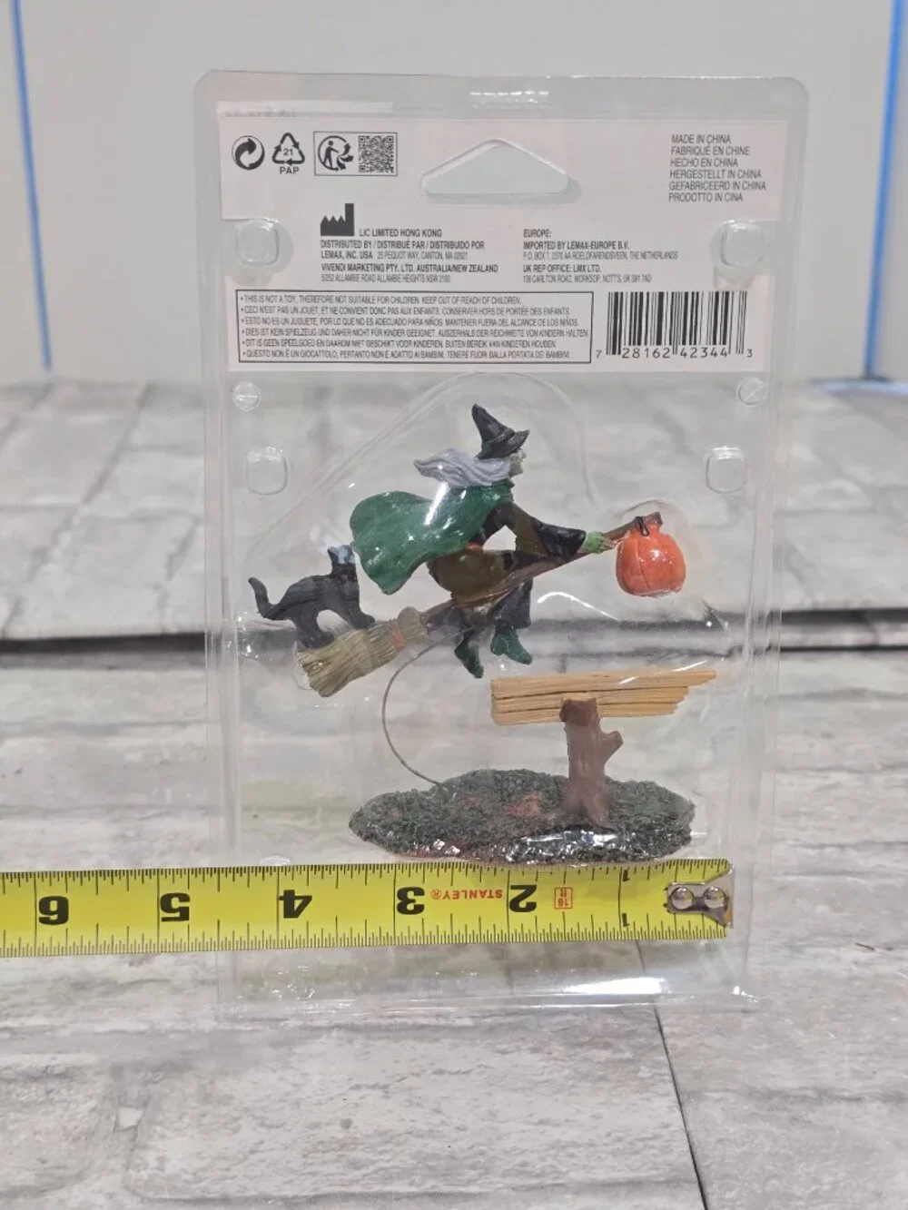 Lemax Curbside Pickup Witch on Broomstick Figurine, #22105, Poly-Resin
